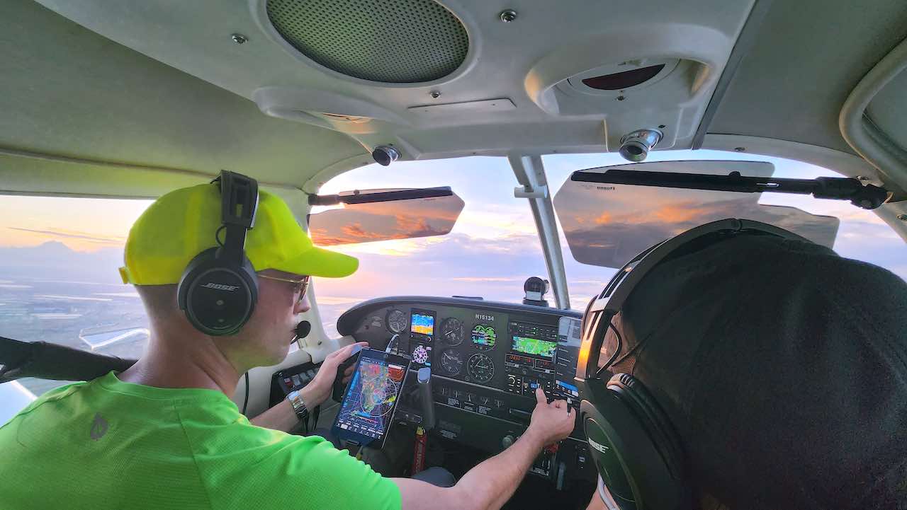 aaron sunset cockpit